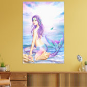 Vinyl Fotobehang Blauwe zeemeermin Canvas Afdruk (Insitu (Woonkamer))