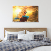 Vinyl Fotobehang Fantasie zeemeermin bij zonsonder Canvas Afdruk (Insitu (Slaapkamer))