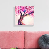 Vinyl Fotobehang Kersenboom bloei Canvas Afdruk (Insitu (Woonkamer))