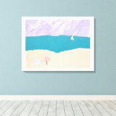 Vinyl Fotobehang met Beach Design Canvas Afdruk (Insitu (Houten vloer))