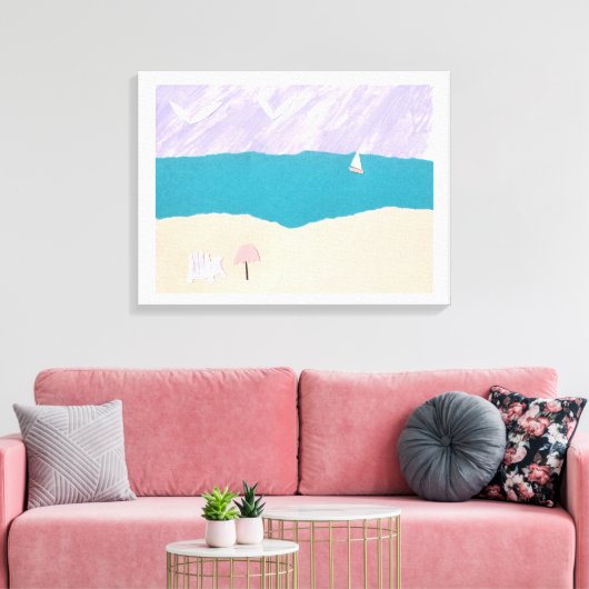 Vinyl Fotobehang met Beach Design Canvas Afdruk (Insitu (Woonkamer))