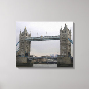 Vinyl Fotobehang met Tower Bridge over de Theems Canvas Afdruk
