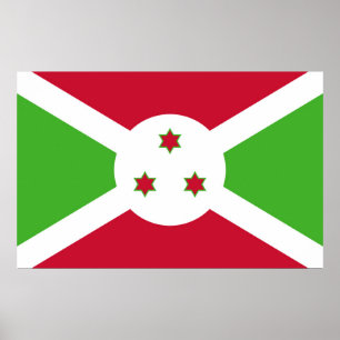Vinyl Fotobehang met vlag van Burundi Poster