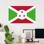 Vinyl Fotobehang met vlag van Burundi Poster (Thuiskantoor)