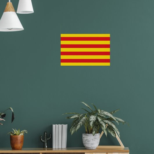 Vinyl Fotobehang met Vlag van Catalonië Poster (Woonkamer 1)