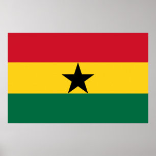 Vinyl Fotobehang met Vlag van Ghana Poster