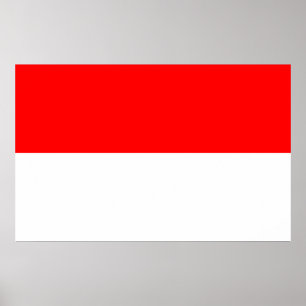 Vinyl Fotobehang met vlag van Indonesië Poster