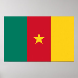 Vinyl Fotobehang met Vlag van Kameroen Poster