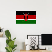 Vinyl Fotobehang met vlag van Kenia Poster (Thuiskantoor)