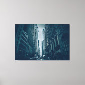 Vinyl Fotobehang - Metropolis Blue Monochrome Canvas Afdruk (Voorkant)