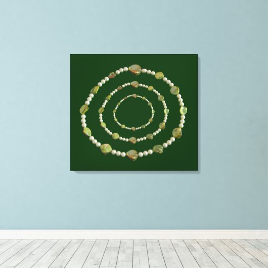 Vinyl Fotobehang - Parels en stenen Canvas Afdruk (Insitu (Houten vloer))