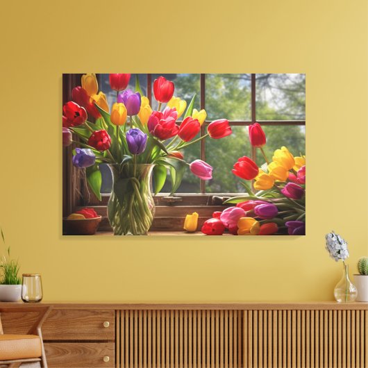 Vinyl Fotobehang Tulpen Canvas Afdruk (Insitu (Woonkamer))