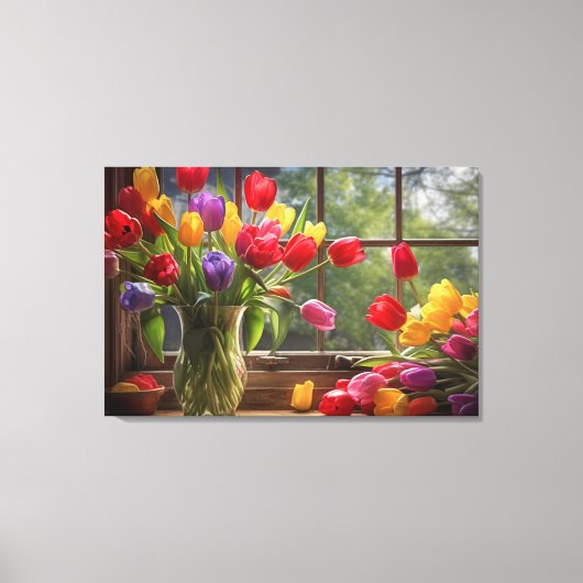 Vinyl Fotobehang Tulpen Canvas Afdruk (Voorkant)