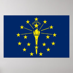 Vinyl Fotobehang Vlag van Indiana, U.S.A. Poster