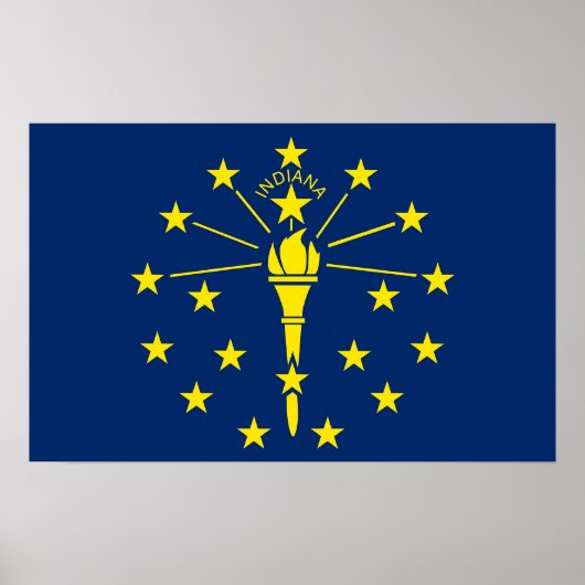 Vinyl Fotobehang Vlag van Indiana, U.S.A. Poster (Voorkant)