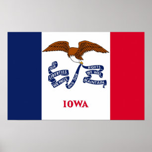 Vinyl Fotobehang Vlag van Iowa, U.S.A. Poster