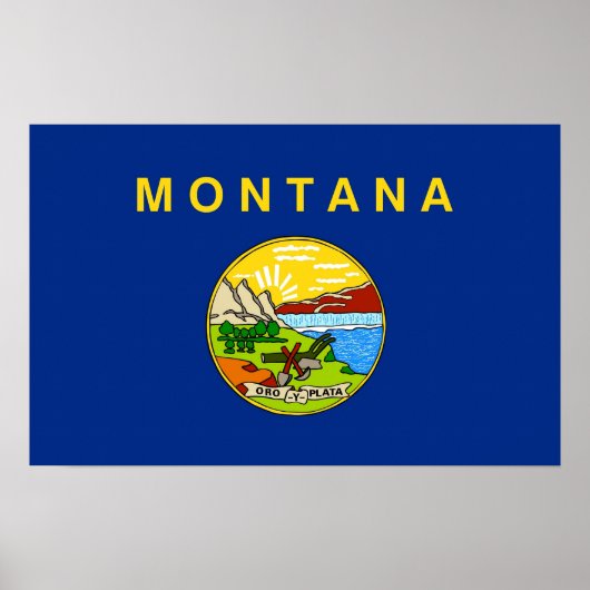 Vinyl Fotobehang Vlag van Montana, U.S.A. Poster (Voorkant)