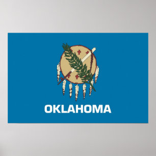 Vinyl Fotobehang Vlag van Oklahoma, U.S.A. Poster