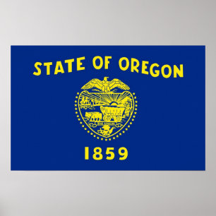 Vinyl Fotobehang Vlag van Oregon, U.S.A. Poster