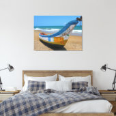 Vinyl Fotobehang - White Sands Boat Caribbean Canvas Afdruk (Insitu (Slaapkamer))
