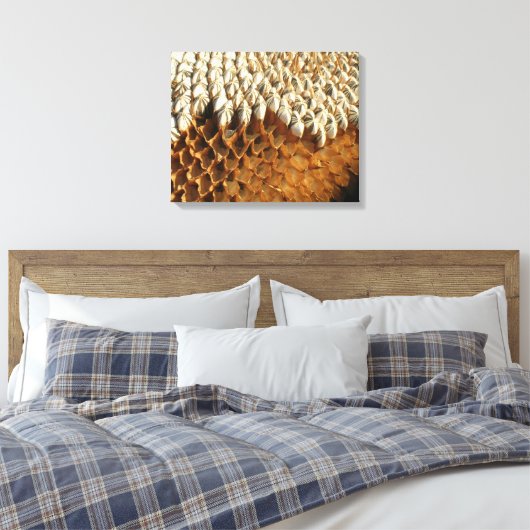 Vinyl Fotobehang - Zonnebloempitten Canvas Afdruk (Insitu (Slaapkamer))