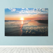 Vinyl Fotobehang - Zonsondergang op Newport Beach, Canvas Afdruk (Insitu (Houten vloer))