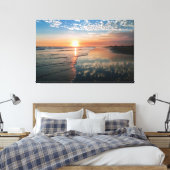 Vinyl Fotobehang - Zonsondergang op Newport Beach, Canvas Afdruk (Insitu (Slaapkamer))