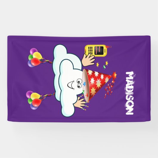 Vinyl Gelukkige Verjaardagskalender IPhone Tekst C Spandoek (Horizontaal)