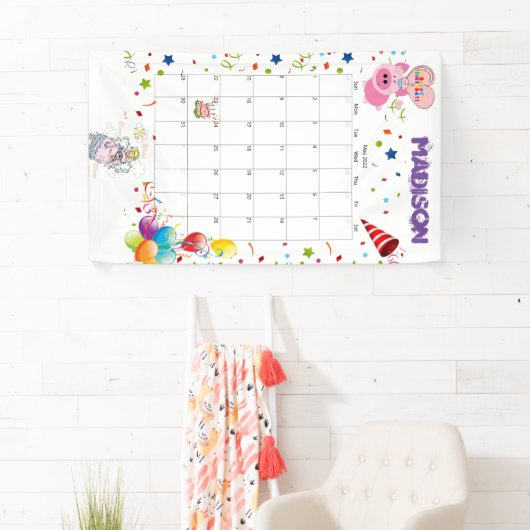 Vinyl Gelukkige Verjaardagskalender Mei 2022 Banne Spandoek (Insitu)