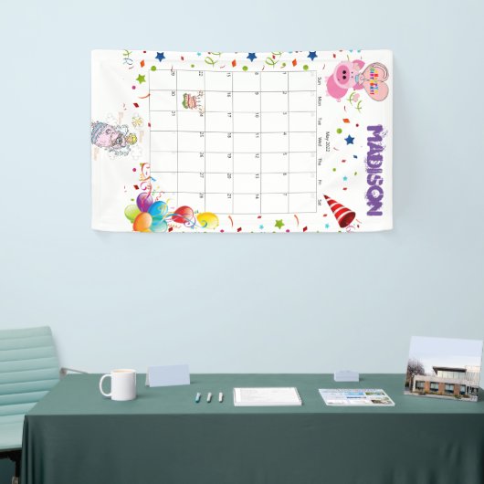 Vinyl Gelukkige Verjaardagskalender Mei 2022 Banne Spandoek (Beurs)