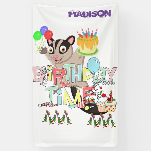 Vinyl Gelukkige Verjaardagskalender Possum Cake Ba Spandoek (Verticaal)