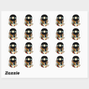 Vinyl gesluierde weergave ronde sticker