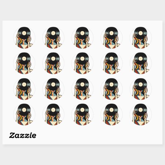 Vinyl gesluierde weergave ronde sticker (Vel)