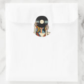 Vinyl gesluierde weergave ronde sticker (Tas)