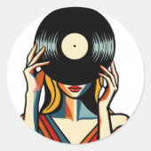 Vinyl gesluierde weergave ronde sticker (Voorkant)