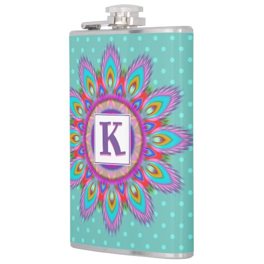 Vinyl gewikkeld aangepaste heupfles psychedelisch (Links)