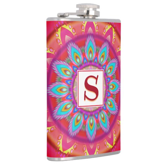 Vinyl gewikkeld aangepaste heupkolf psychedelica heupfles (Rechts)