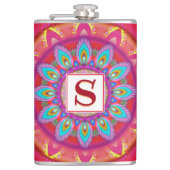 Vinyl gewikkeld aangepaste heupkolf psychedelica heupfles (Voorkant)