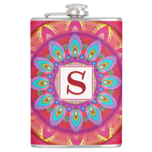 Vinyl gewikkeld aangepaste heupkolf psychedelica heupfles (Voorkant)