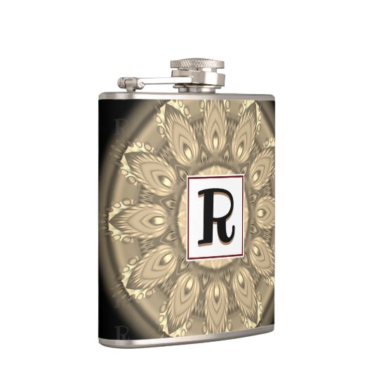 Vinyl gewikkeld aangepaste heupkolf sepia psychede heupfles (Rechts)