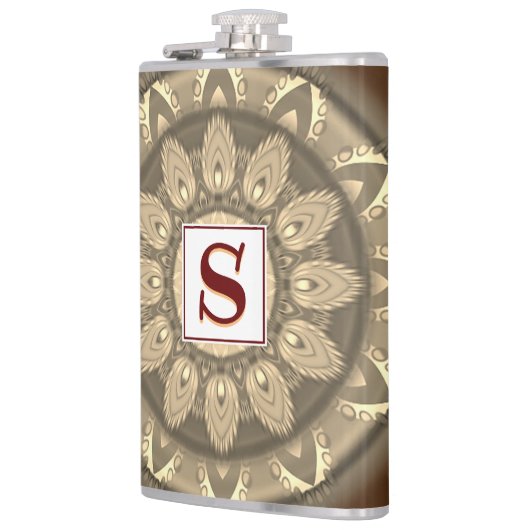 Vinyl gewikkeld aangepaste heupkolf sepia psychede heupfles (Links)