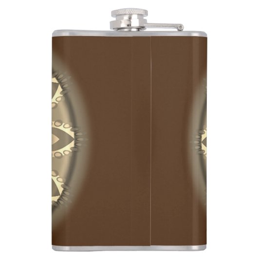 Vinyl gewikkeld aangepaste heupkolf sepia psychede heupfles (Achterkant)