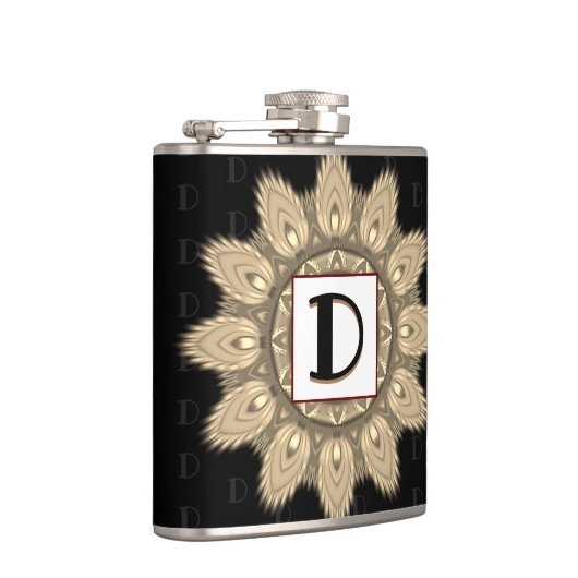 Vinyl gewikkeld aangepaste heupkolf sepia psychede heupfles (Rechts)