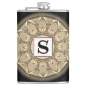 Vinyl gewikkeld aangepaste heupkolf sepia psychede heupfles (Voorkant)