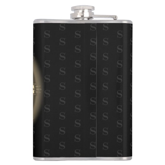 Vinyl gewikkeld aangepaste heupkolf sepia psychede heupfles (Achterkant)