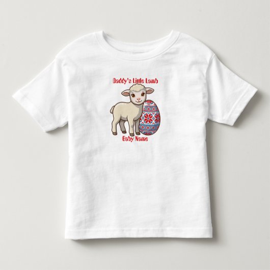 Vinyl Glossy Pasen Lammetje Kids T-shirt - Tekst A (Voorkant)
