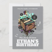 Vinyl Groove Verjaardagsfeestje Kaart (Voorkant)