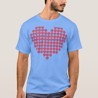 Vinyl Heart 45 Spindle Record Rood T-shirt