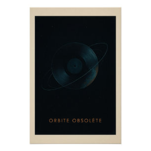 Vinyl in een baan om de aarde - Poster