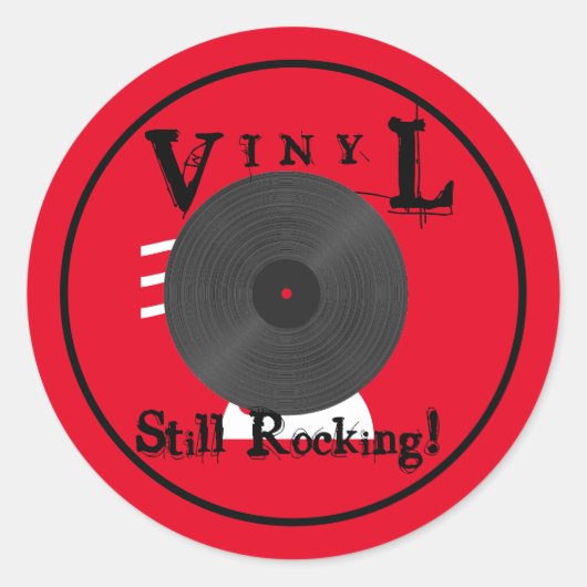 Vinyl is nog steeds aan het roken! ronde sticker (Voorkant)